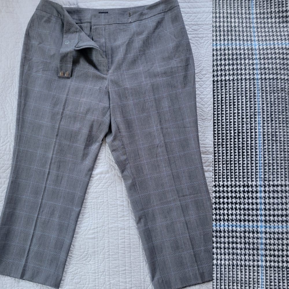 Elemental Stretch Womens Gray, Black, & Blue Plaid Office Pants Size 18
